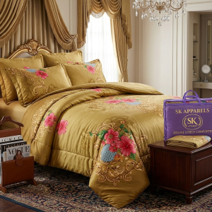 Home SK APPARELS প্রিমিয়াম ডিলাক্স ৫ পিস কমফোর্টার সেট – প্রিমিয়াম ফ্লোরাল ডিজাইন
