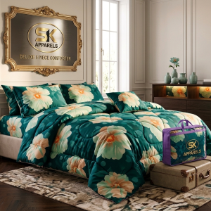 Home SK APPARELS প্রিমিয়াম ডিলাক্স ৫ পিস কমফোর্টার সেট – প্রিমিয়াম ফ্লোরাল ডিজাইন